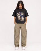 Mockup Boxy Heavyweight Tee Black female full-body 06