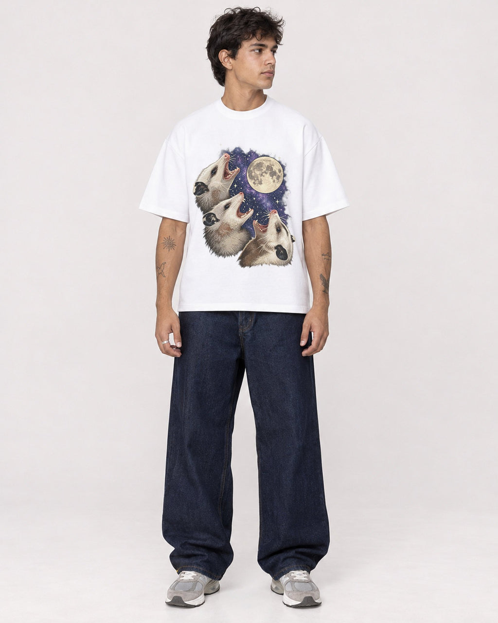 Mockup Boxy Heavyweight Tee White male full-body 06