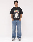 Mockup Boxy Heavyweight Tee Black male full-body 06