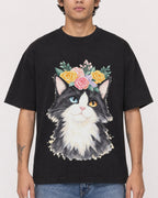 Mockup Boxy Heavyweight Tee Black male close-up 06