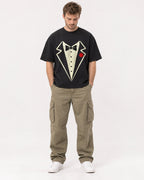 Mockup Boxy Heavyweight Tee Black male full-body 08