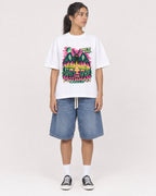 Mockup Boxy Heavyweight Tee White female full-body 16
