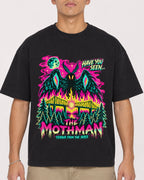 Mockup Boxy Heavyweight Tee Black male close-up 16