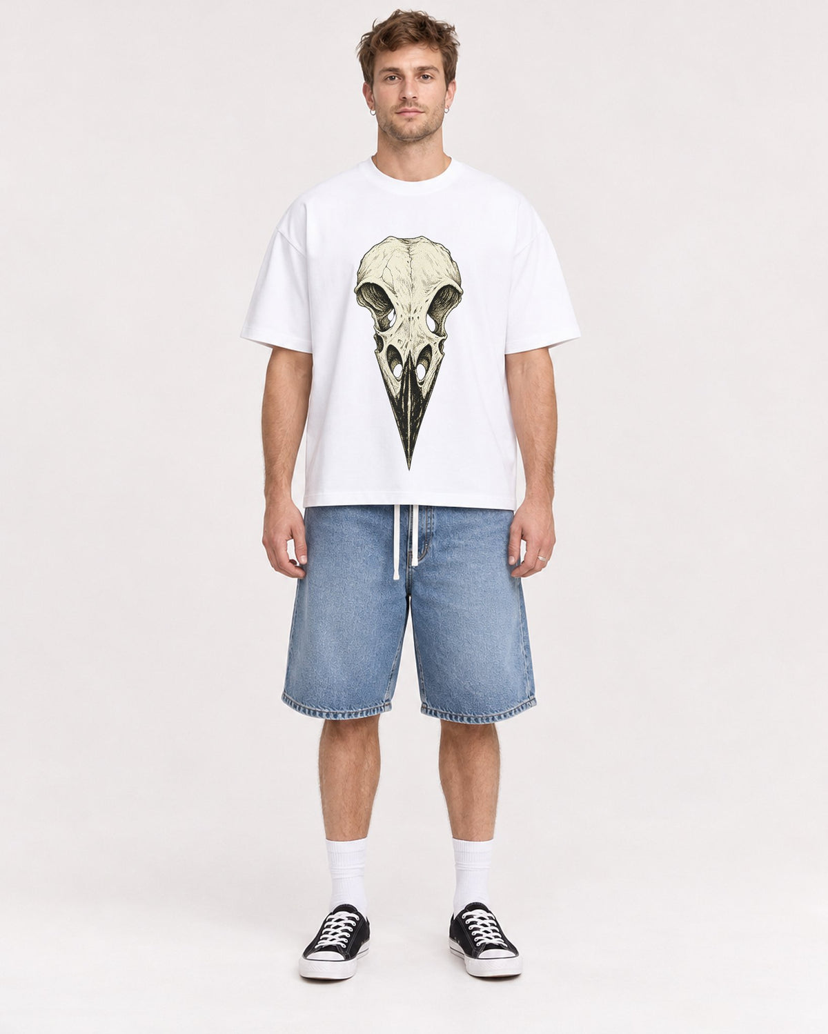 Mockup Boxy Heavyweight Tee White male full-body 08