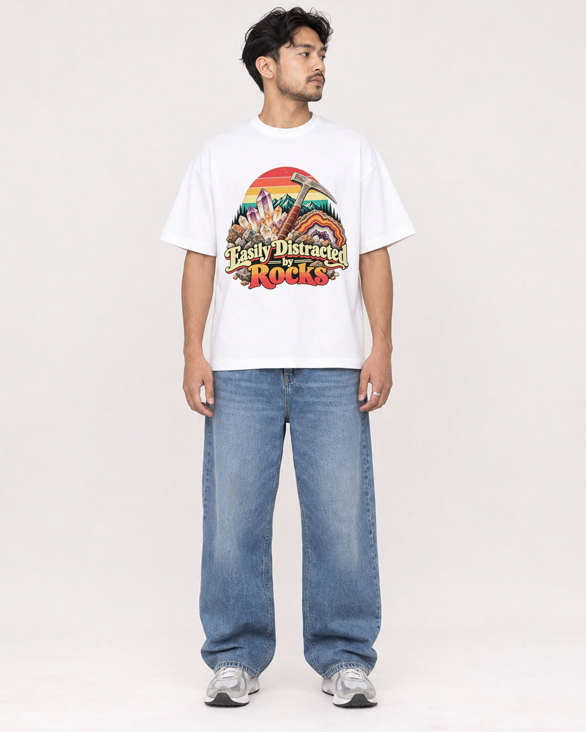 Mockup Boxy Heavyweight Tee White male full-body 02