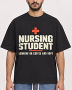 Mockup Boxy Heavyweight Tee Black male close-up 07