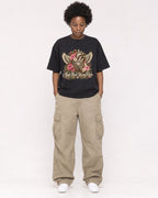 Mockup Boxy Heavyweight Tee Black female full-body 14