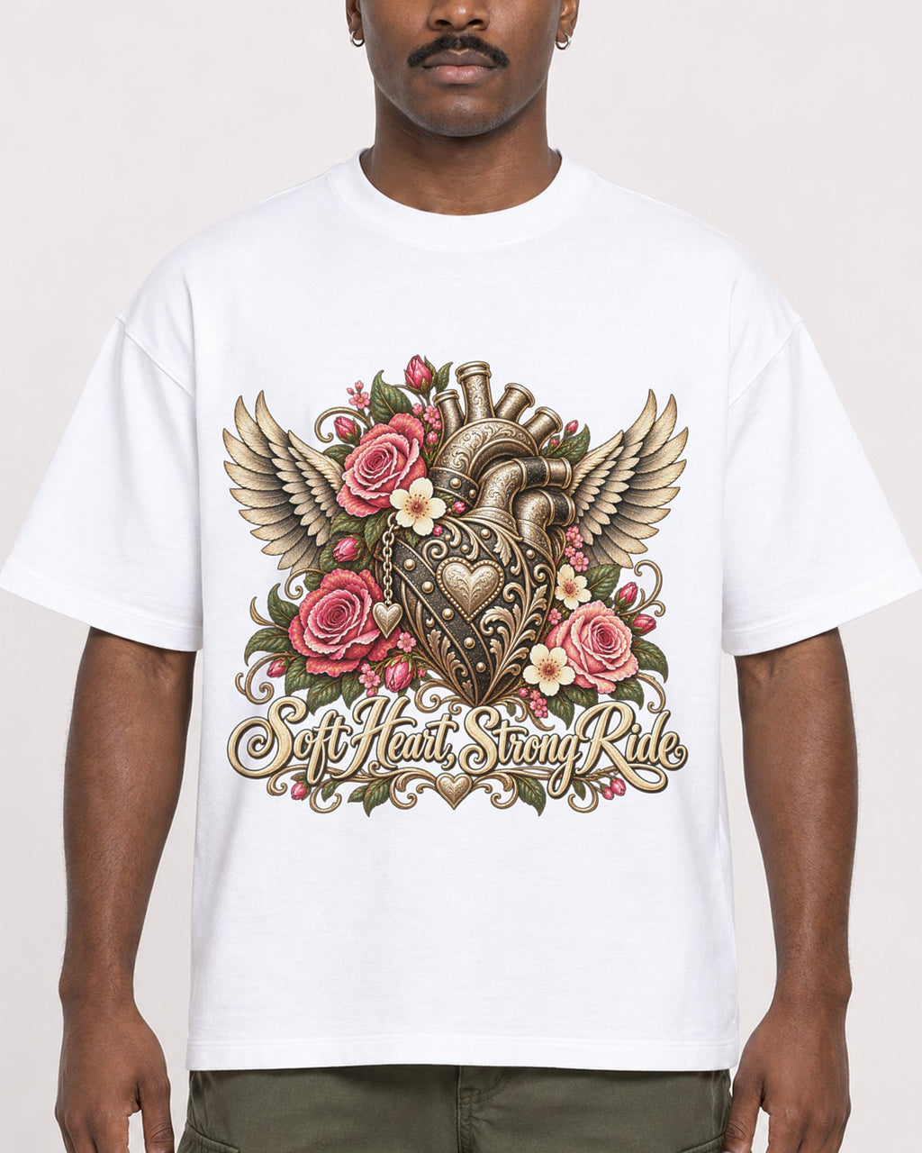 Mockup Boxy Heavyweight Tee White male close-up 14