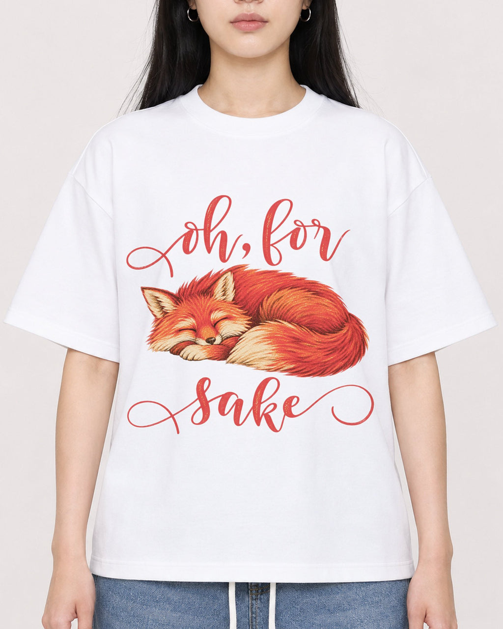 Mockup Boxy Heavyweight Tee White female close-up 01