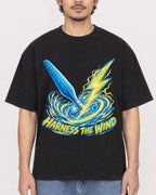 Mockup Boxy Heavyweight Tee Black male close-up 02