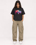 Mockup Boxy Heavyweight Tee Black female full-body 06