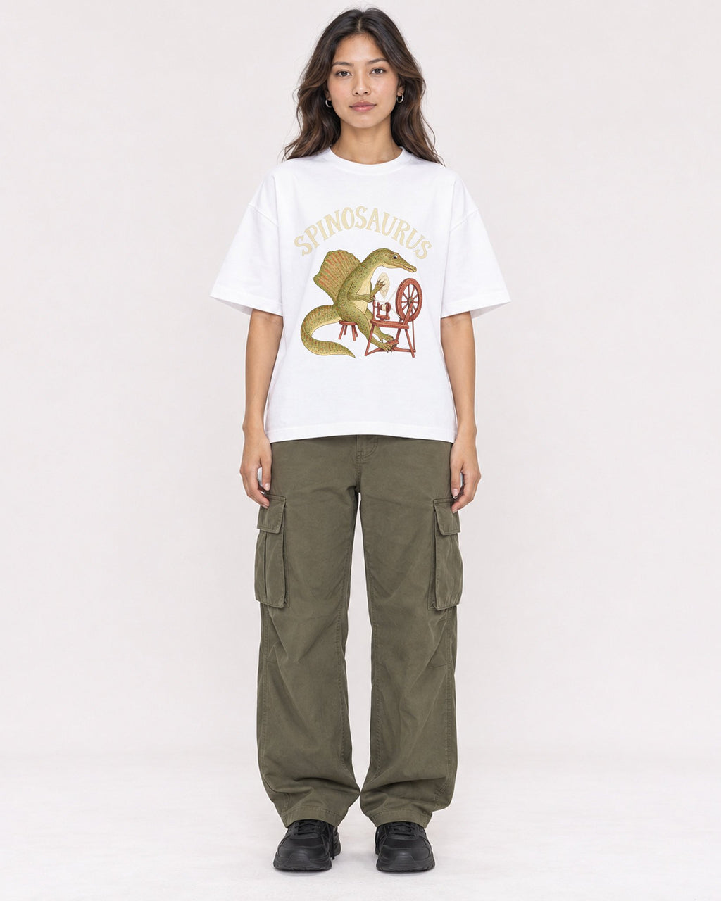 Mockup Boxy Heavyweight Tee White female full-body 02