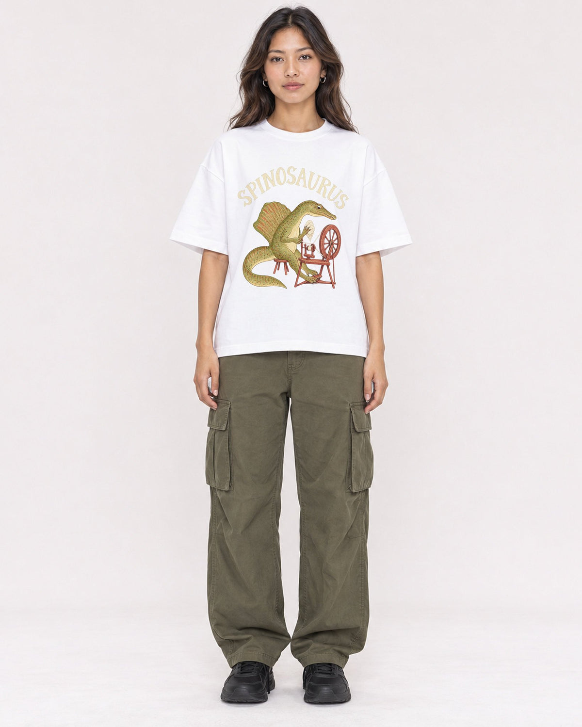 Mockup Boxy Heavyweight Tee White female full-body 02