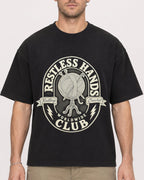 Mockup Boxy Heavyweight Tee Black male close-up 08