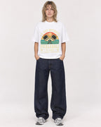 Mockup Boxy Heavyweight Tee White female full-body 19