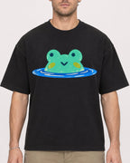 Mockup Boxy Heavyweight Tee Black male close-up 08