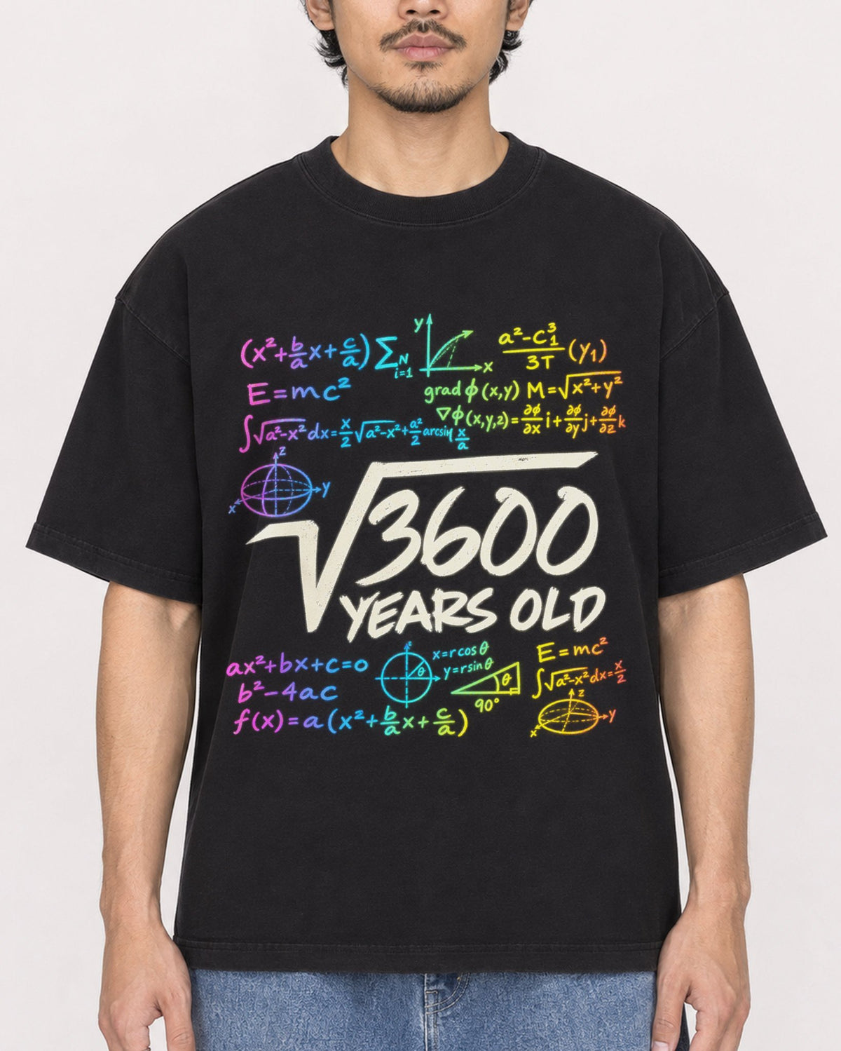 Mockup Boxy Heavyweight Tee Black male close-up 02