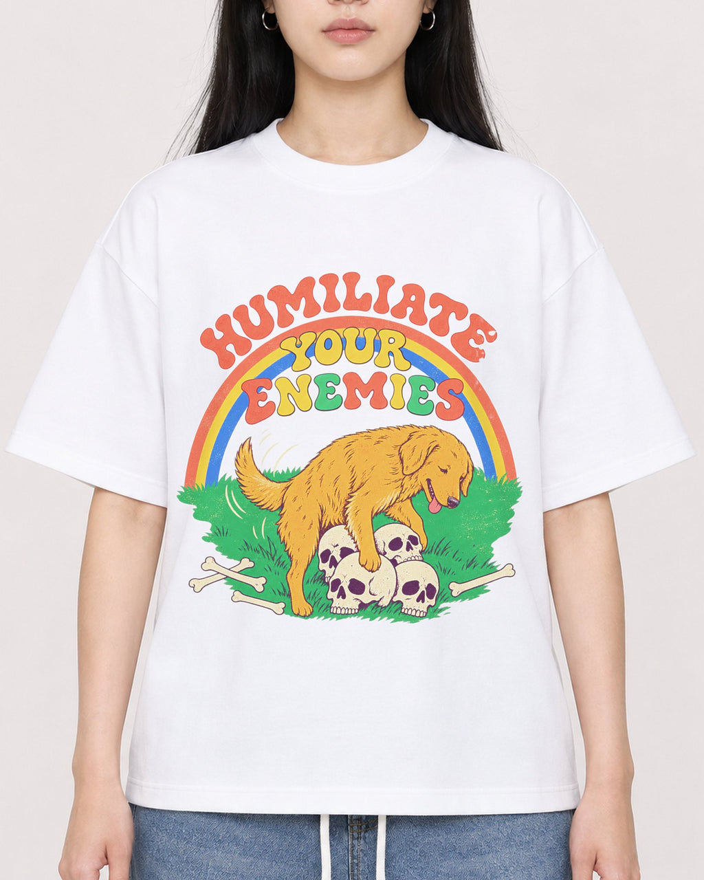 Mockup Boxy Heavyweight Tee White female close-up 01