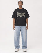 Mockup Boxy Heavyweight Tee Black male full-body 25