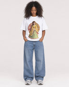 Mockup Boxy Heavyweight Tee White female full-body 05