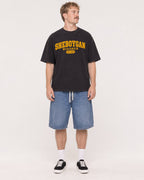 Mockup Boxy Heavyweight Tee Black male full-body 19