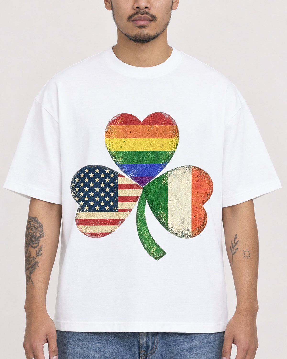Mockup Boxy Heavyweight Tee White male close-up 12