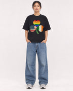 Mockup Boxy Heavyweight Tee Black female full-body 12