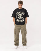 Mockup Boxy Heavyweight Tee Black male full-body 08