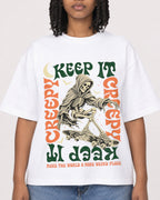 Mockup Boxy Heavyweight Tee White female close-up 15