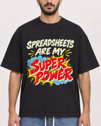 Mockup Boxy Heavyweight Tee Black male close-up 07