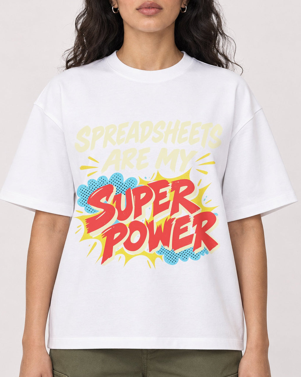 Mockup Boxy Heavyweight Tee White female close-up 07