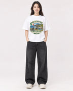 Mockup Boxy Heavyweight Tee White female full-body 03