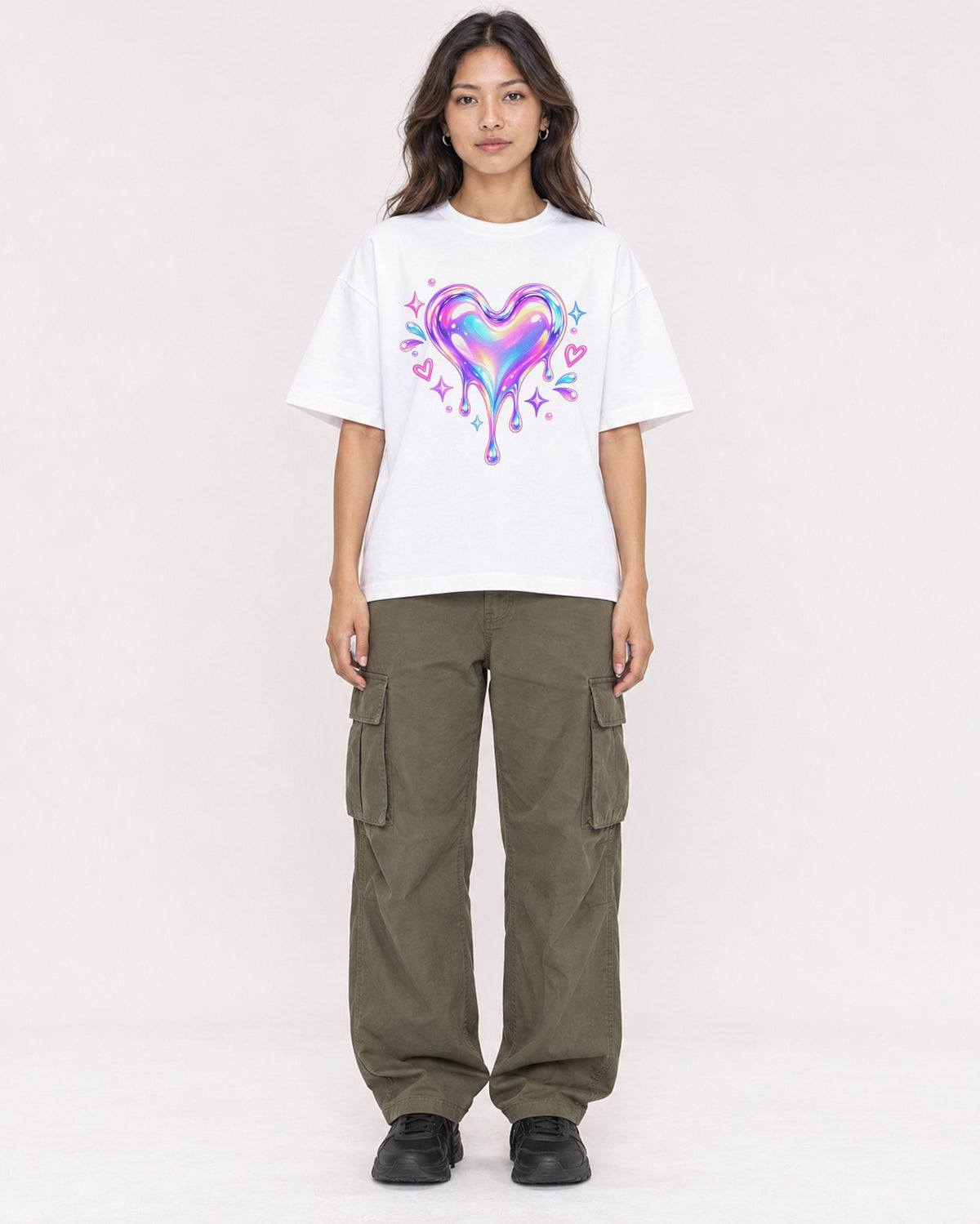 Mockup Boxy Heavyweight Tee White female full-body 02