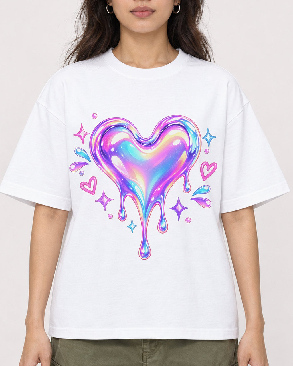 Mockup Boxy Heavyweight Tee White female close-up 02