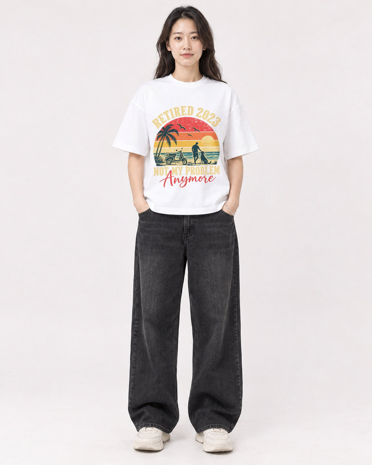 Mockup Boxy Heavyweight Tee White female full-body 03