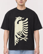 Mockup Boxy Heavyweight Tee Black male close-up 13