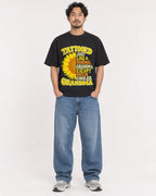 Mockup Boxy Heavyweight Tee Black male full-body 02
