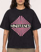 Mockup Boxy Heavyweight Tee Black female close-up 06