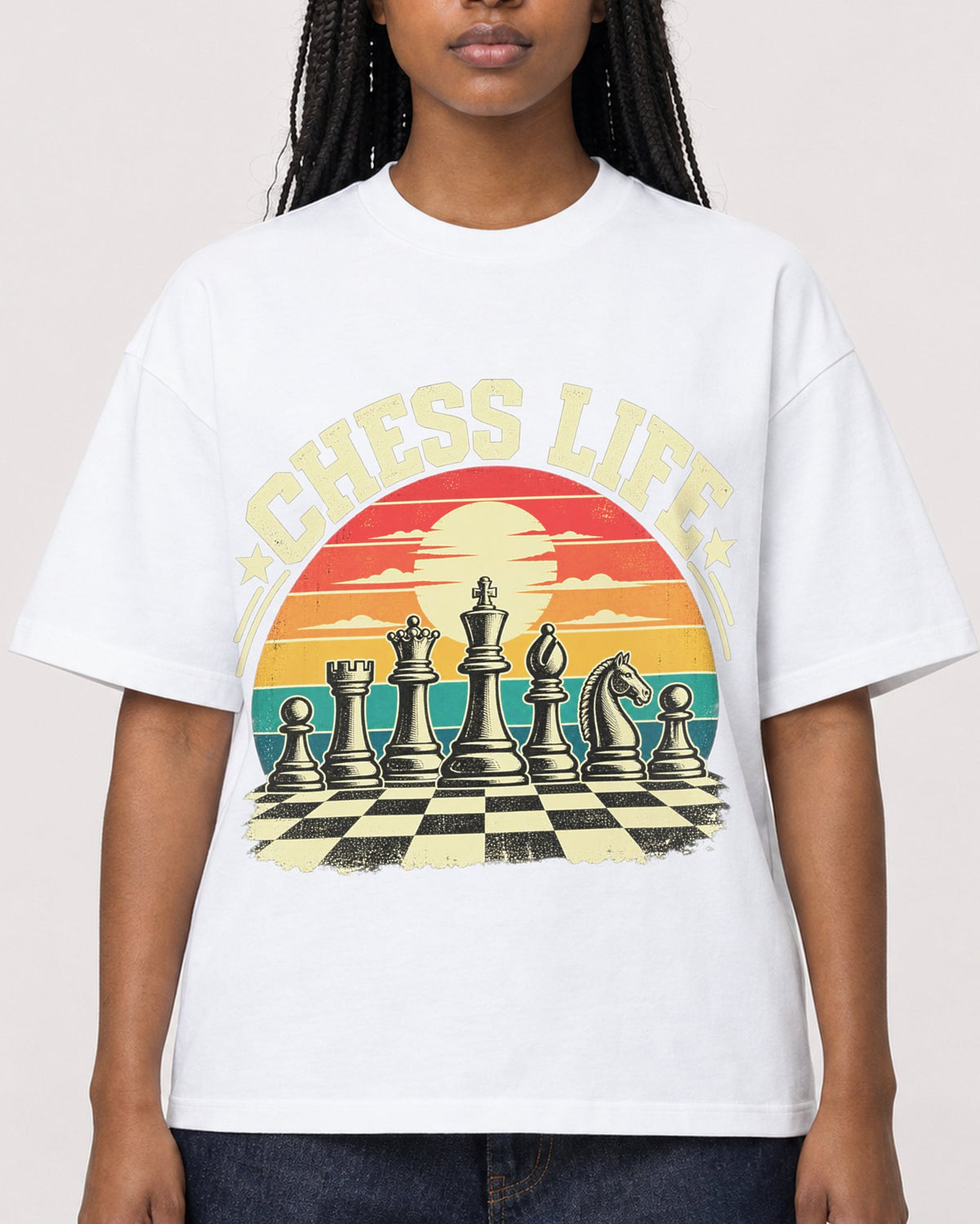 Mockup Boxy Heavyweight Tee White female close-up 04