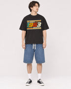 Mockup Boxy Heavyweight Tee Black male full-body 03