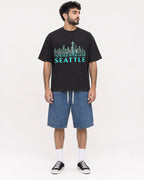 Mockup Boxy Heavyweight Tee Black male full-body 07