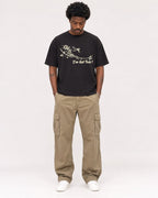 Mockup Boxy Heavyweight Tee Black male full-body 24