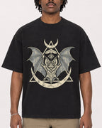 Mockup Boxy Heavyweight Tee Black male close-up 04