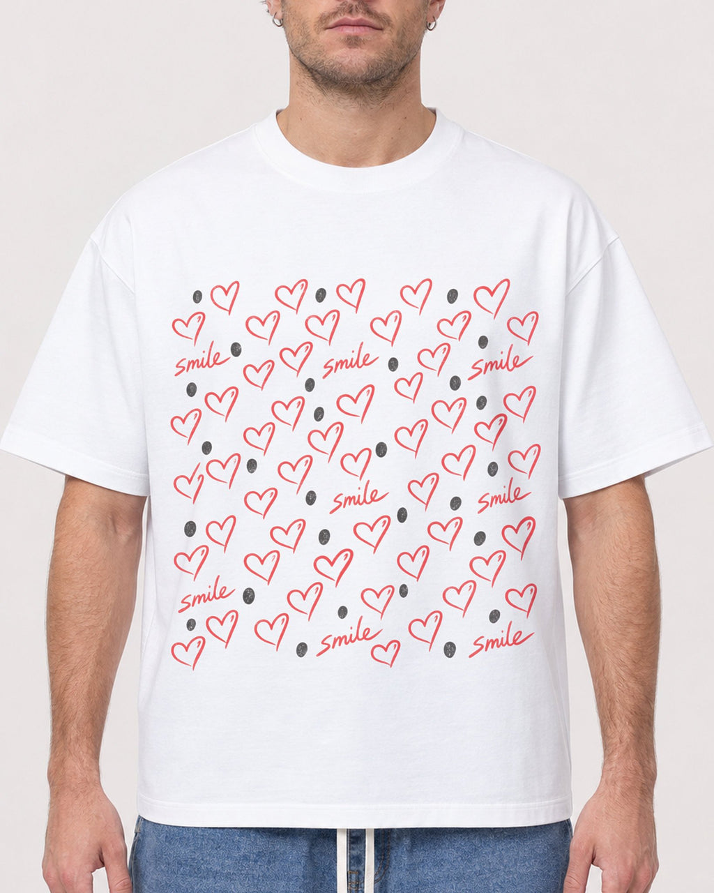 Mockup Boxy Heavyweight Tee White male close-up 08