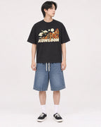 Mockup Boxy Heavyweight Tee Black male full-body 11