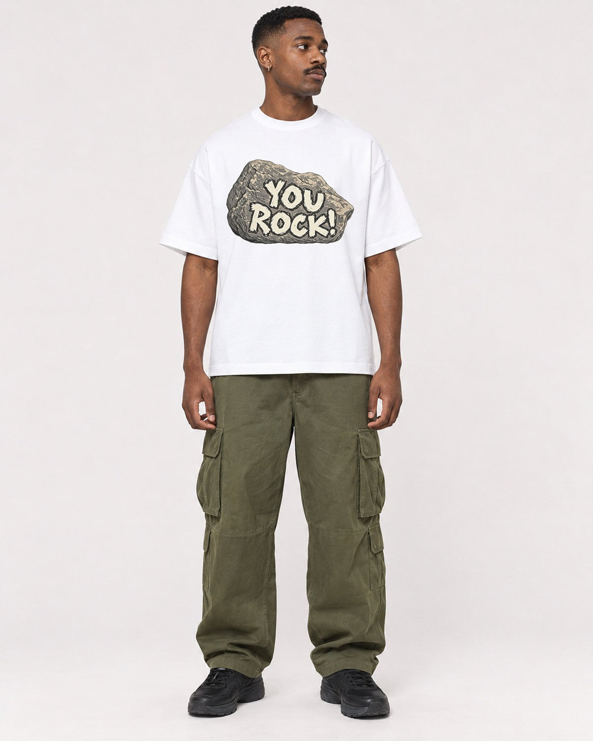 Mockup Boxy Heavyweight Tee White male full-body 14
