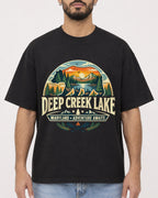 Mockup Boxy Heavyweight Tee Black male close-up 37