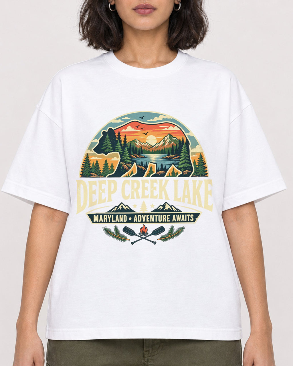 Mockup Boxy Heavyweight Tee White female close-up 37