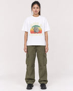 Mockup Boxy Heavyweight Tee White female full-body 42