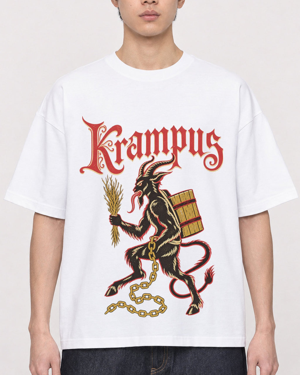 Mockup Boxy Heavyweight Tee White male close-up 01